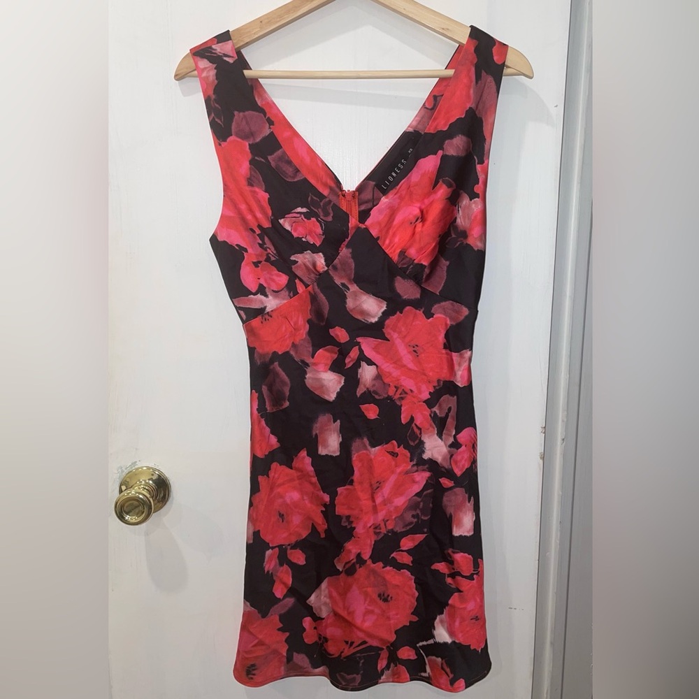 Lioness Harlow Red Floral Mini Dress